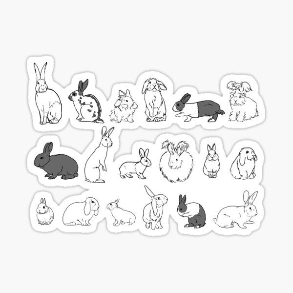Inked bunnies Sticker