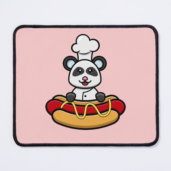Item preview, Sticker and Label Of Cute Baby Chef Panda On Hot Dog designed and sold by tedykurniawan12.