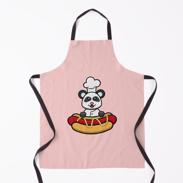 Item preview, Sticker and Label Of Cute Baby Chef Panda On Hot Dog designed and sold by tedykurniawan12.