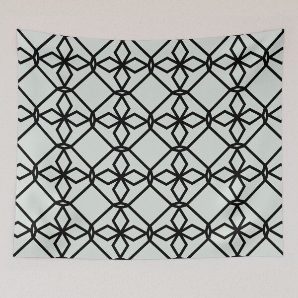 Aperçu de l'œuvre Black and Blue Gray Tessellation Line Pattern 34 Pairs DV 2022 Popular Colour Mellow Blue 0468 créée et vendue par ColorOfTheYears.