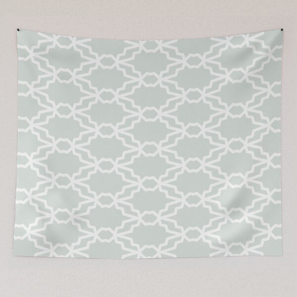 Aperçu de l'œuvre Blue Gray and White Tessellation Line Pattern 35 Pairs DV 2022 Popular Colour Mellow Blue 0468 créée et vendue par ColorOfTheYears.