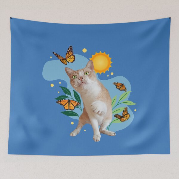 Item preview, Playful Kitty Chasing Butterflies designed and sold by leBoosh-Designs.