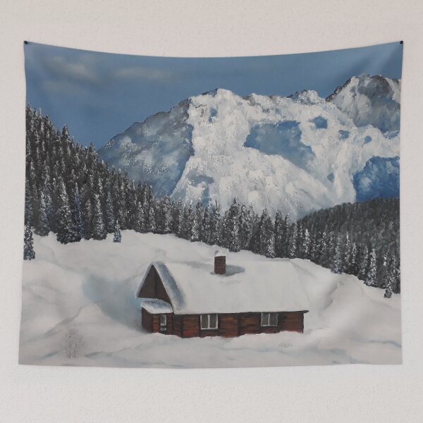 Item preview, Winter Cottage, snowy landscape designed and sold by Luna-Smith.