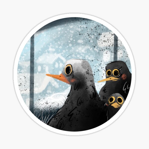Blackbirds in the nest Sticker