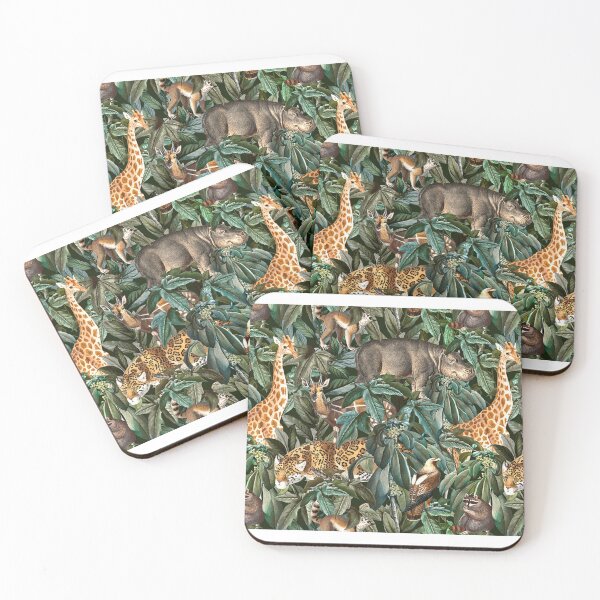 Item preview, Aesthetic Savanna Animals Pattern Art Print designed and sold by Eva Vincent.