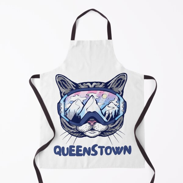 Item preview, Queenstown Cat Skier Snowboarder Mountain Lover New Zealand NZ designed and sold by Hoiho Adventure Shirts.