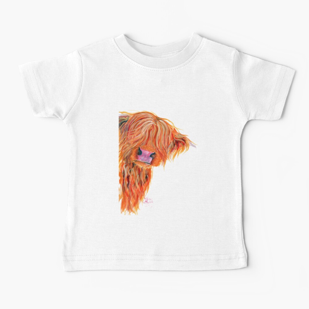 HIGHLAND COW 'PEEKABOO' BY SHIRLEY MACARTHUR Baby T-Shirt