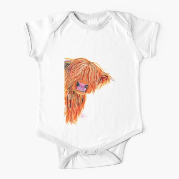 HIGHLAND COW 'PEEKABOO' VON SHIRLEY MACARTHUR Baby Body Kurzarm