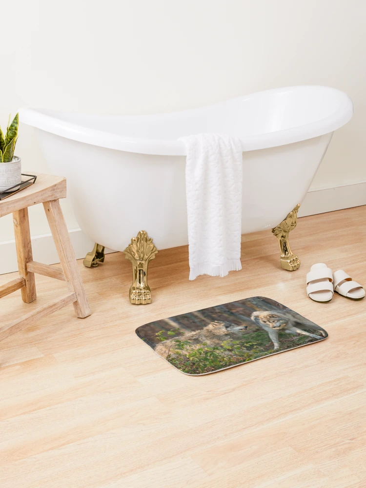 Thumbnail 2 of 6, Bath Mat, Timber Wolves designed and sold by WolvesOnly.