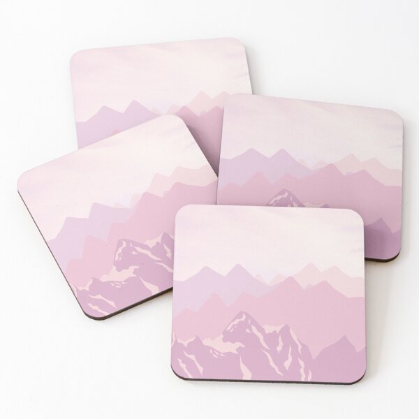 Item preview, Pink Mountains Abstract Minimalist Art Landscape designed and sold by Vimbuy.