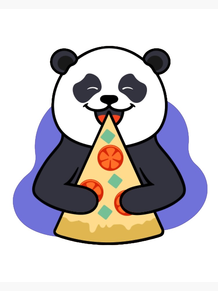 "Kawaii Panda Eating Pizza " Poster for Sale by Yashhhh44 Redbubble