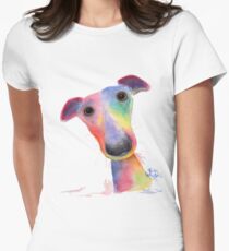 WHiPPeT GReYHouND DOG 'HANK' BY SHIRLEY MACARTHUR Women's Fitted T-Shirt