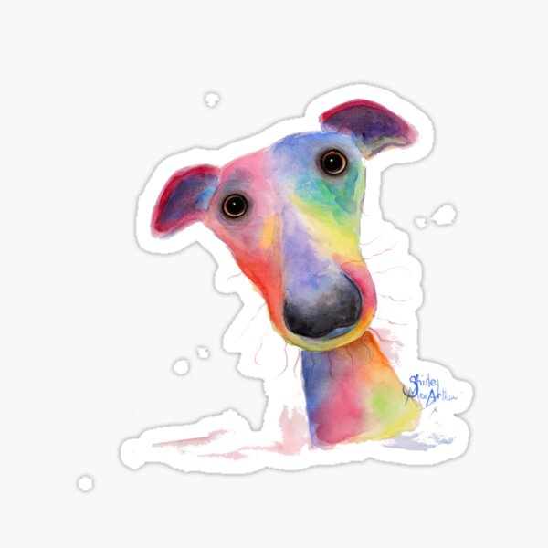 WHiPPeT GReYHouND DOG 'HANK' BY SHIRLEY MACARTHUR Sticker