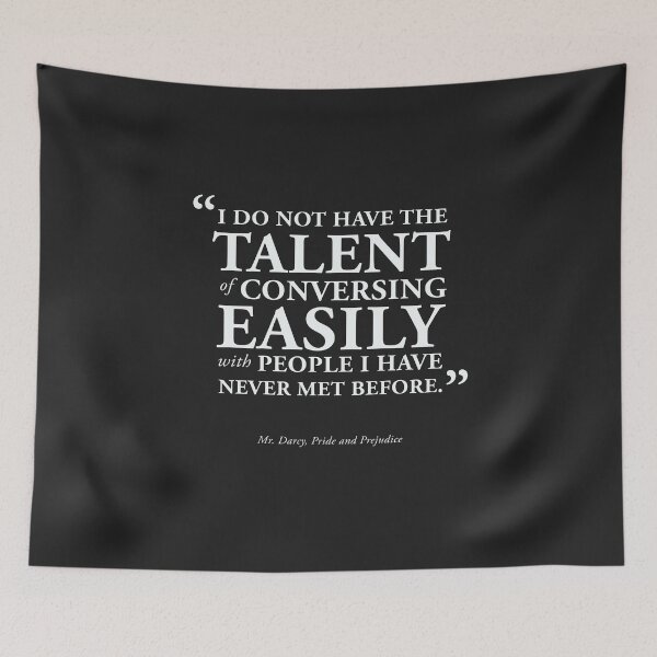 Item preview, I Do Not Have the Talent - Mr. Darcy Quote, Pride and Prejudice in white designed and sold by GoodOldBooks.