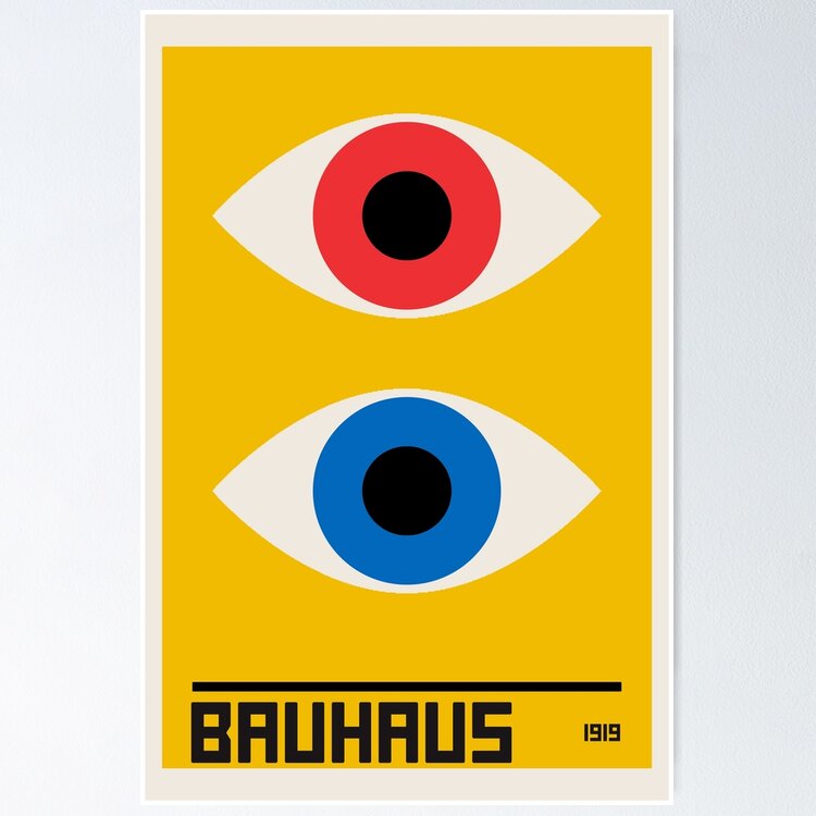 Bauhaus Eye Poster - Beige/blue/red/black - Home All