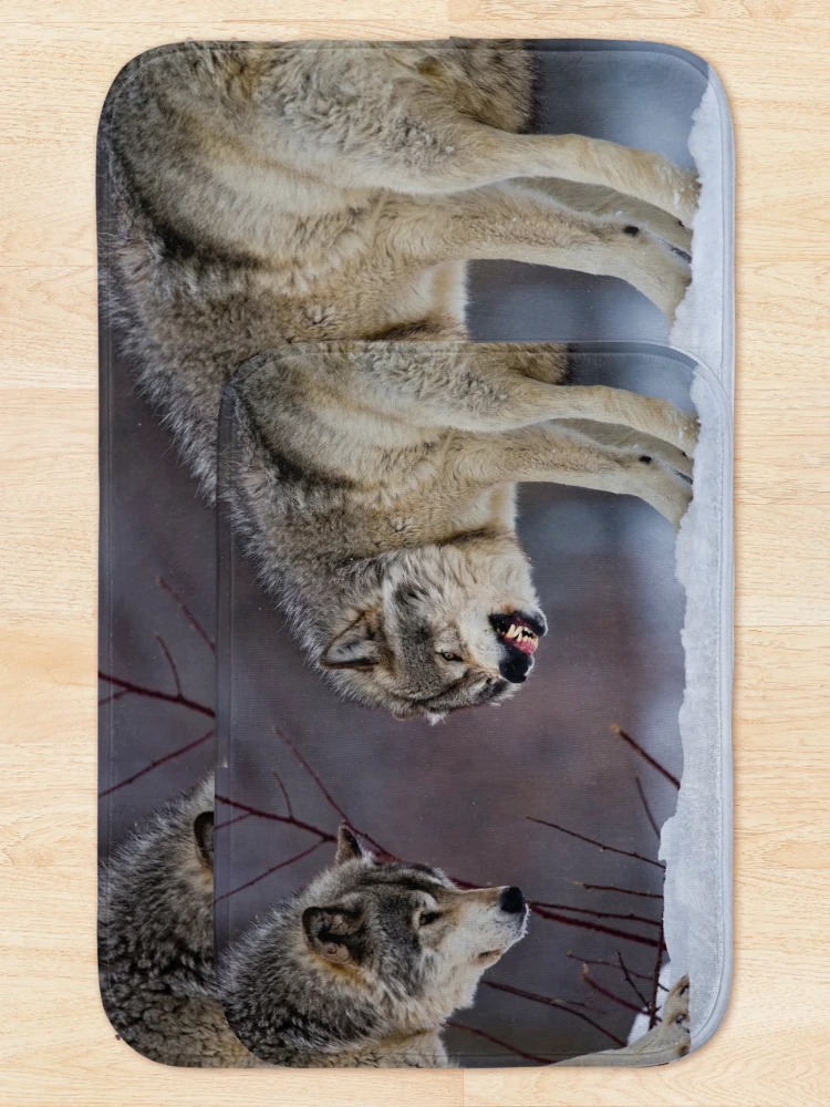 Thumbnail 5 of 6, Bath Mat, Timber Wolves designed and sold by WolvesOnly.