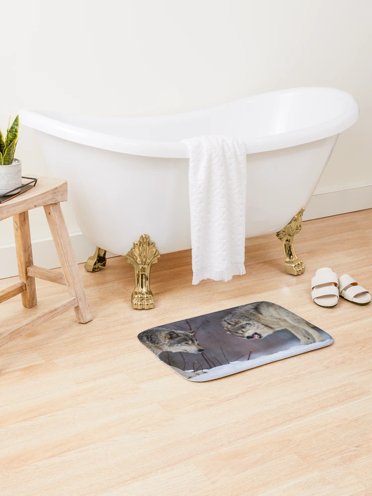 Thumbnail 2 of 6, Bath Mat, Timber Wolves designed and sold by WolvesOnly.
