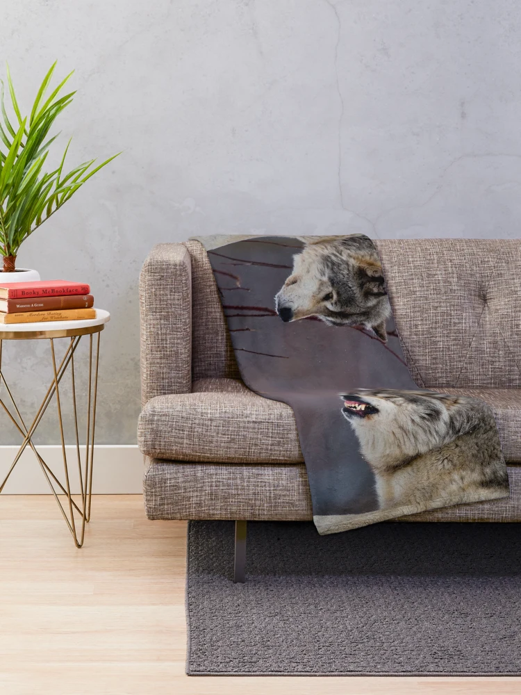 Thumbnail 2 of 6, Throw Blanket, Timber Wolves designed and sold by WolvesOnly.