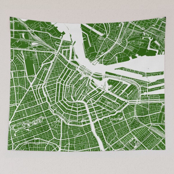 Item preview, Amsterdam, Netherlands, City Map - Green designed and sold by helloadventure.