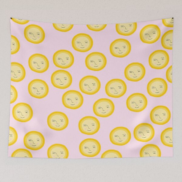 Item preview, Cute Sun Pattern on Pink Background designed and sold by kapotka.