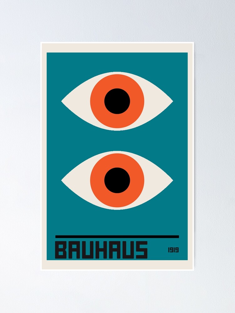 Bauhaus eyes on me Poster, Bauhaus Exhibition Wall Art, Walter Gropius blue Remake Print, Bauhaus Wall decor" Posterundefined Jokoleo | Redbubble