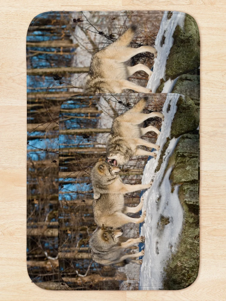 Thumbnail 5 of 6, Bath Mat, Timber Wolves designed and sold by WolvesOnly.