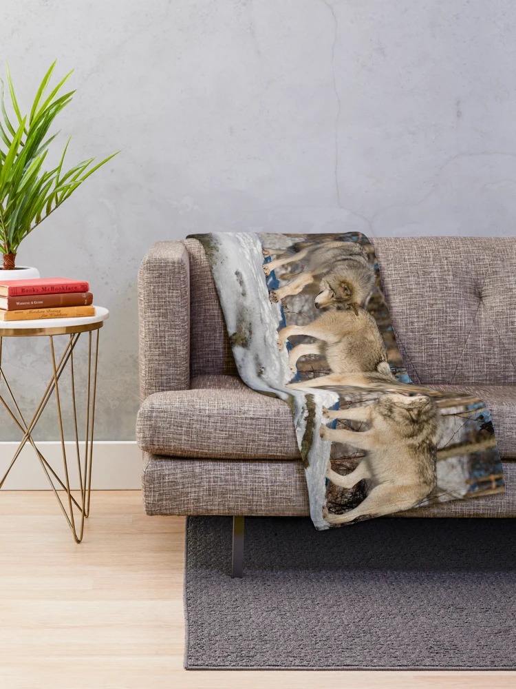 Thumbnail 2 of 6, Throw Blanket, Timber Wolves designed and sold by WolvesOnly.