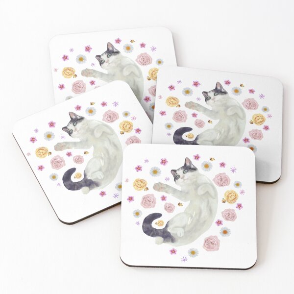 Item preview, Whimsical Cat Among Flowers designed and sold by Wondersofwhimsy.