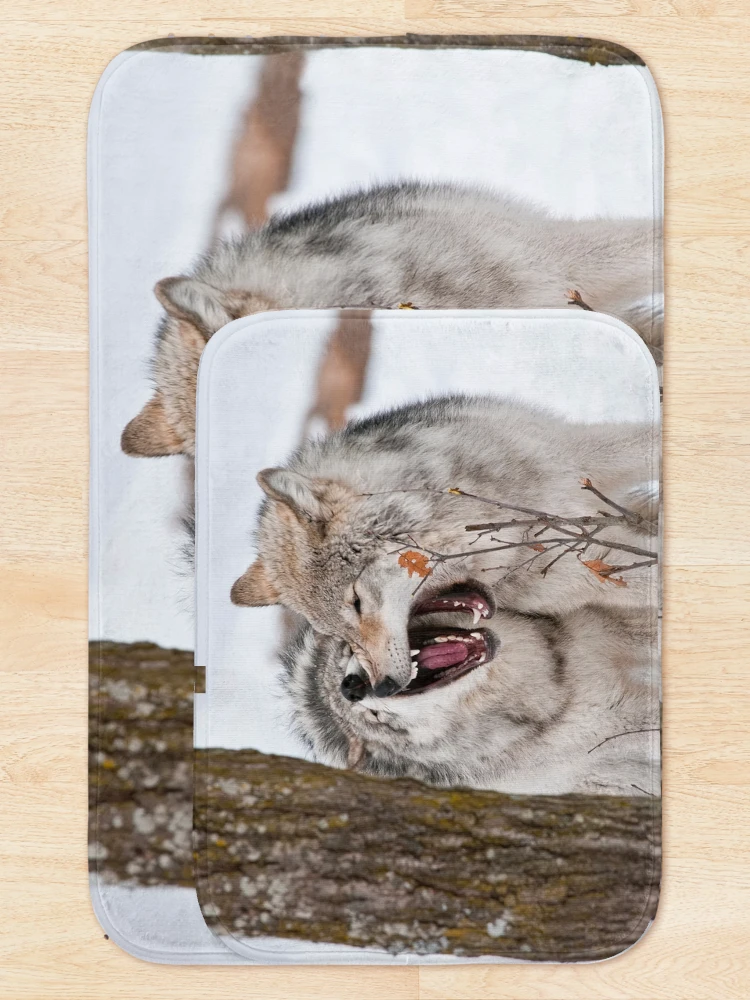 Thumbnail 5 of 6, Bath Mat, Timber Wolves designed and sold by WolvesOnly.