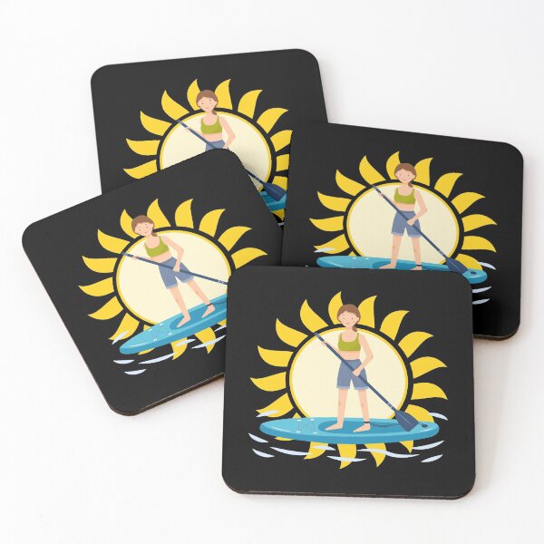 Item preview, Paddle boarding girl with a big Sun designed and sold by oceanys.