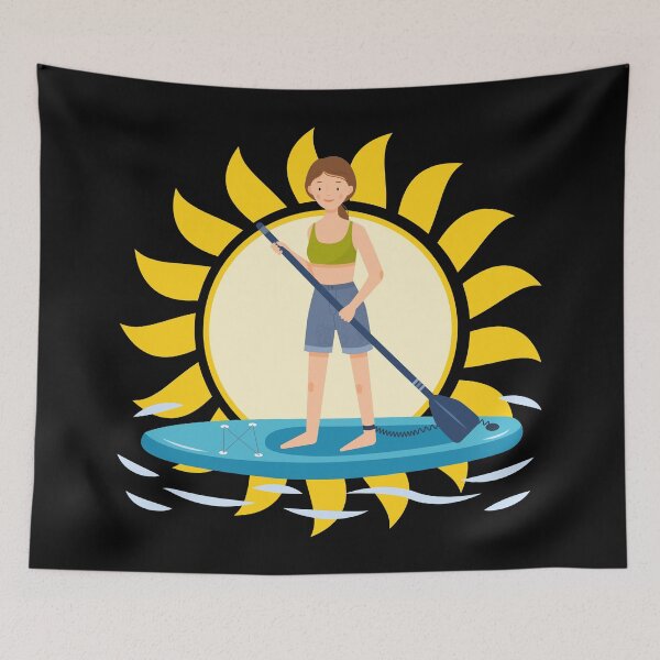 Item preview, Paddle boarding girl with a big Sun designed and sold by oceanys.