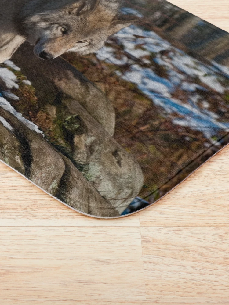 Thumbnail 3 of 6, Bath Mat, Timber Wolf designed and sold by WolvesOnly.