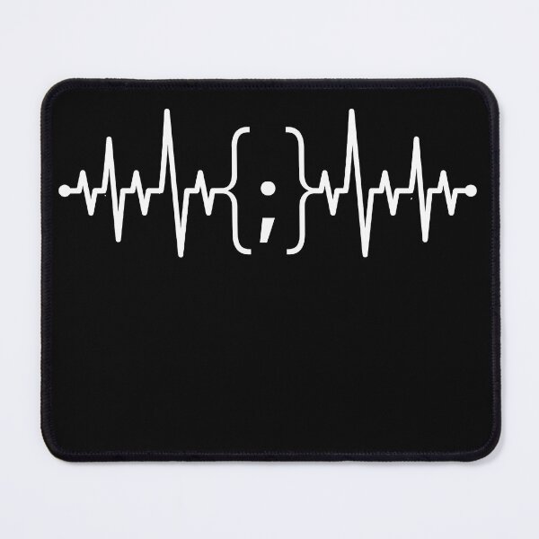 Item preview, Programming Computer Coding HEARTBEAT Coder Geek. White on Black designed and sold by Form-2-idea.