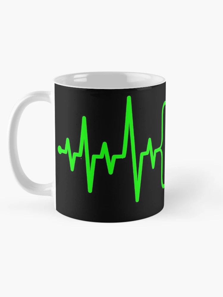 Thumbnail 5 of 6, Coffee Mug, Programming Computer Coding Matrix Green HEARTBEAT Coder Geek designed and sold by Form-2-idea.