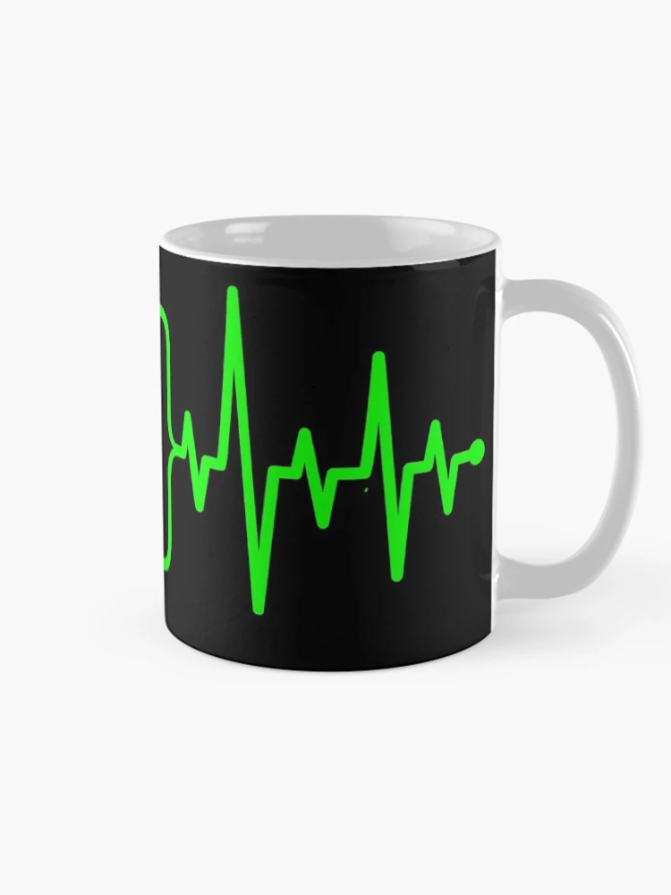 Thumbnail 3 of 6, Coffee Mug, Programming Computer Coding Matrix Green HEARTBEAT Coder Geek designed and sold by Form-2-idea.