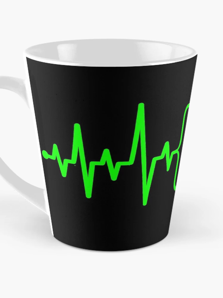 Thumbnail 3 of 4, Coffee Mug, Programming Computer Coding Matrix Green HEARTBEAT Coder Geek designed and sold by Form-2-idea.
