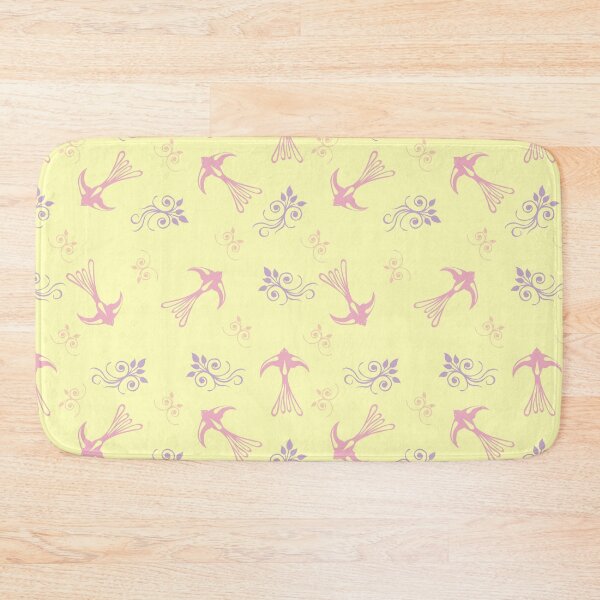 Item preview, Birds and flowers Yellow Pink Purple and Peach Vintage Summer Pattern designed and sold by Missing In Art.