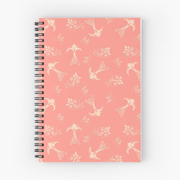 Item preview, Peach Vintage Birds and Flowers Pattern designed and sold by Missing In Art.