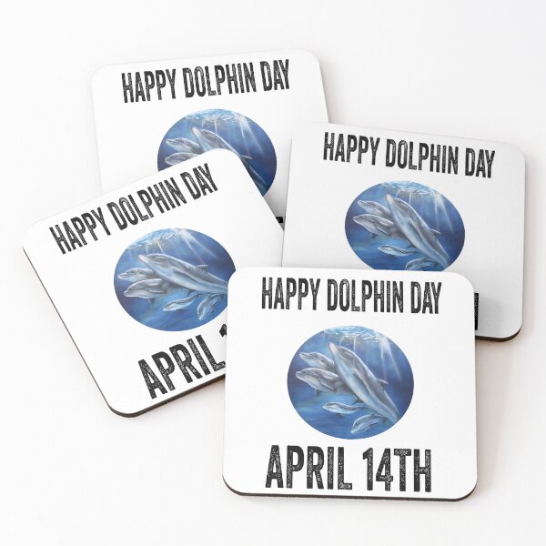 Item preview, Happy Dolphin Day April 14th. Dolphins who love playing in the ocean. designed and sold by TJHstudio.