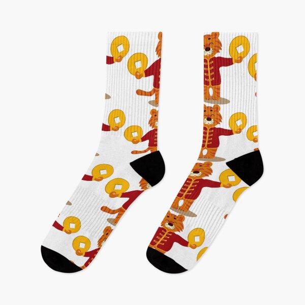 Item preview, A cartoon tiger dressed in red and holding Chinese gold coins in his paws. Chinese 2022 year sign. Korea lunar new year.Happy new year 2022. designed and sold by Mallva.