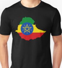 Ethiopia Flag Map Unisex T-Shirt