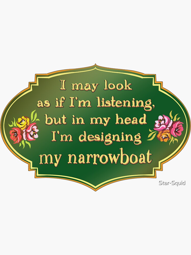 "Designing My Narrowboat" Sticker for Sale by StarSquid Redbubble