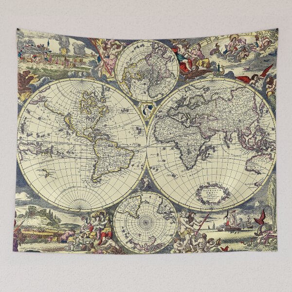 Item preview, Antique World Map  by Justus Danckerts. Digital Editing designed and sold by ramazis.