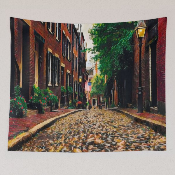 Aperçu de l'œuvre Acorn Street, Boston créée et vendue par Sofia-Draws.