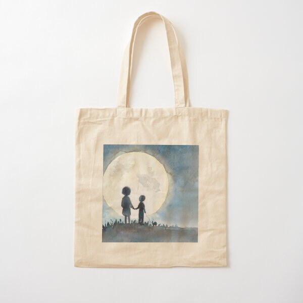 Item preview, Children silhouette with the moon, sister and brother designed and sold by siskikalla.