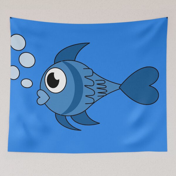 Item preview, Blue fish, Bubbles, fins,cute blue fish designed and sold by makaylasmerch2.