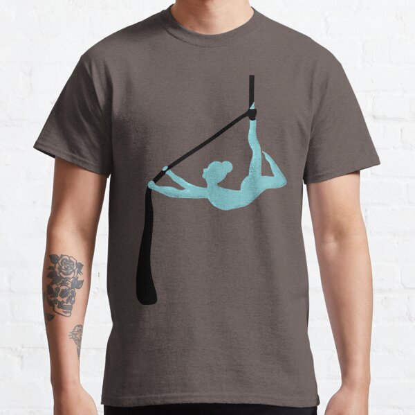 aerial silk upside down pose blue and black Classic T-Shirt