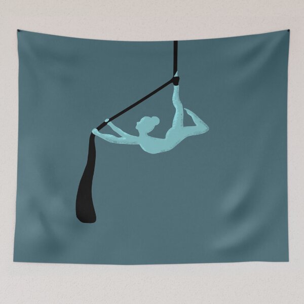 Item preview, aerial silk upside down pose blue and black designed and sold by -Lily-Anne-.