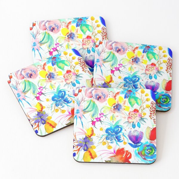 Item preview, Colorful abstract floral watercolor designed and sold by Marbelayart.