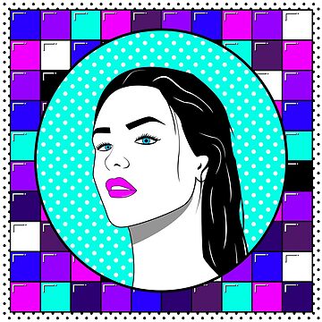 Artwork thumbnail, "Retro Girl On Blocks" vector art by Retroperks